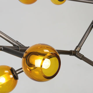 Kinetic Individuel Créativité Laiton Verre Lustre