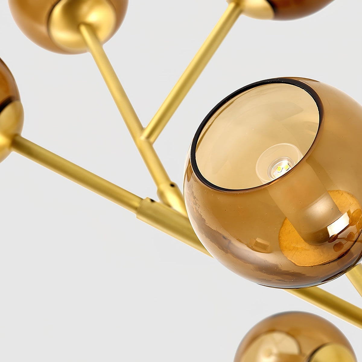 Kinetic Individuel Créativité Laiton Verre Lustre