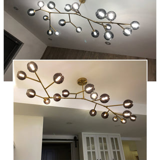 Kinetic Individuel Créativité Laiton Verre Lustre