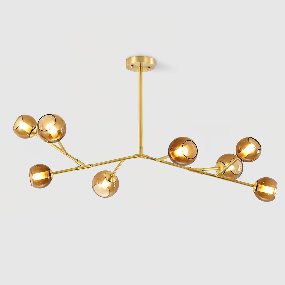 Kinetic Individuel Créativité Laiton Verre Lustre