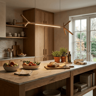 Branch Wood Linear Pendant Light-Neutral Decor