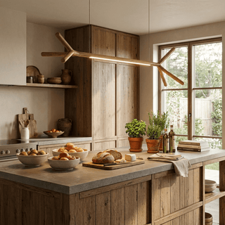 Branch Wood Linear Pendant Light-Neutral Decor