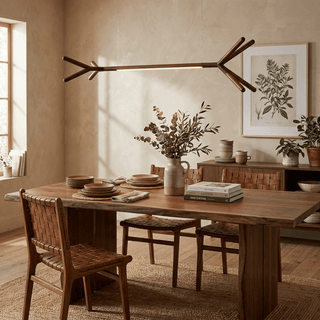 Branch Wood Linear Pendant Light-Neutral Decor