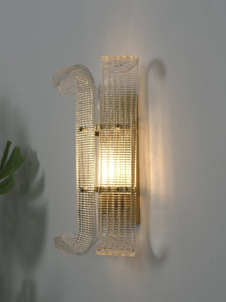 Dara Luxurious Applique Murale en Verre Champagne Texturé Élégant