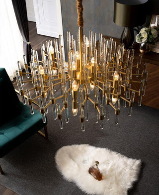 Solara Lustre en Laiton Antique de Luxe