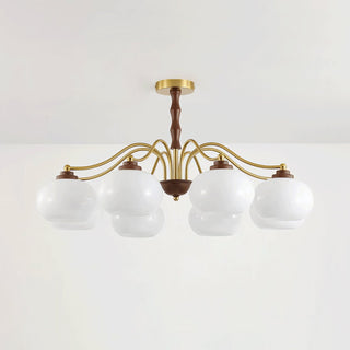 Lustra Lustre Globe en Verre et Noyer