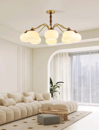 Lustra Lustre Globe en Verre et Noyer