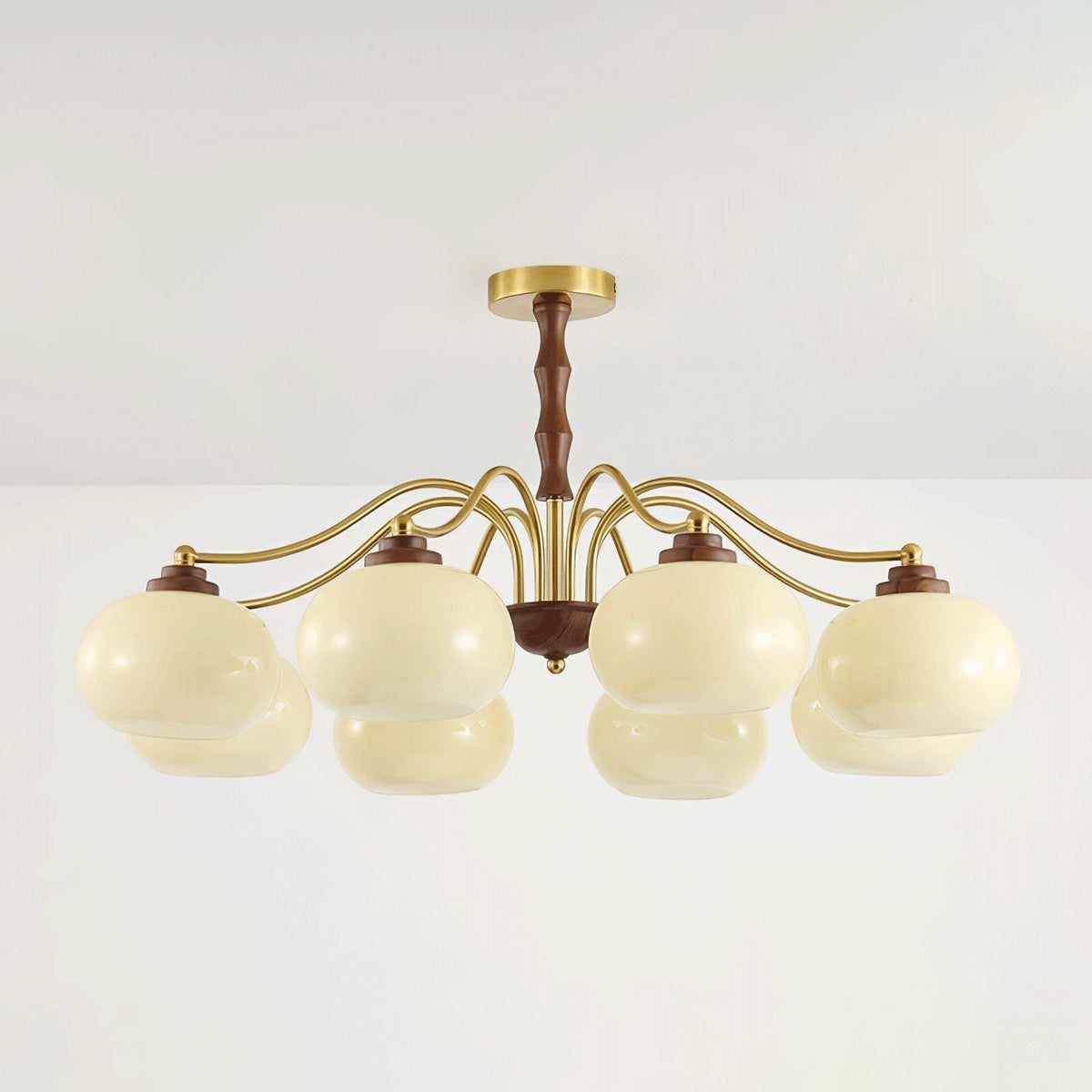 Osine Lustre Globe en Verre et Noyer