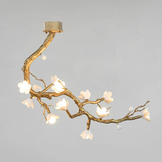 Lustra Lustre Laiton Fleur Branche Naturelle