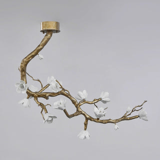 Lustra Lustre Laiton Fleur Branche Naturelle