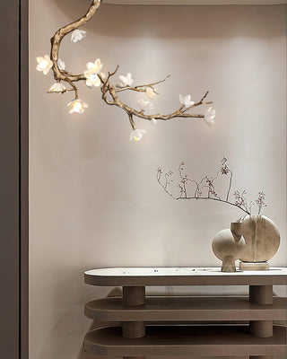 Lustra Lustre Laiton Fleur Branche Naturelle