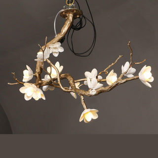 Lustra Lustre Laiton Fleur Branche Naturelle