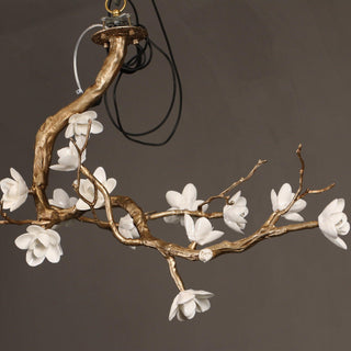 Lustra Lustre Laiton Fleur Branche Naturelle