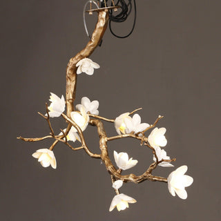 Lustra Lustre Laiton Fleur Branche Naturelle