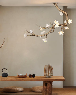 Lustra Lustre Laiton Fleur Branche Naturelle