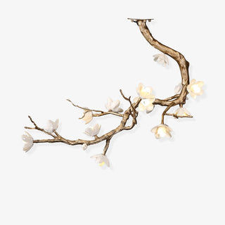 Lustra Lustre Laiton Fleur Branche Naturelle