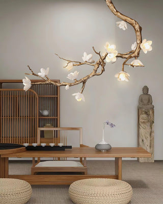 Lustra Lustre Laiton Fleur Branche Naturelle