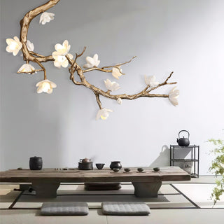 Lustra Lustre Laiton Fleur Branche Naturelle