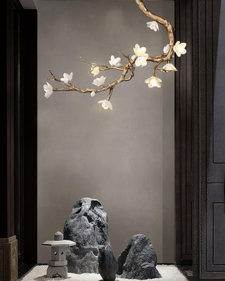 Lustra Lustre Laiton Fleur Branche Naturelle