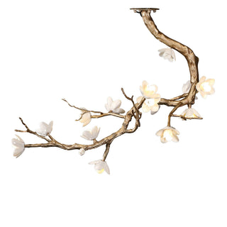 Lustra Lustre Laiton Fleur Branche Naturelle