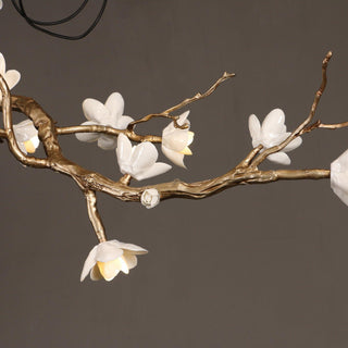 Lustra Lustre Laiton Fleur Branche Naturelle