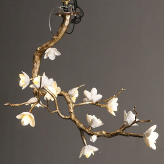 Lustra Lustre Laiton Fleur Branche Naturelle