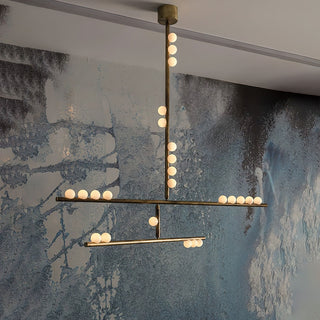 Eurzoris Lustre Linéaire Géométrique en Laiton