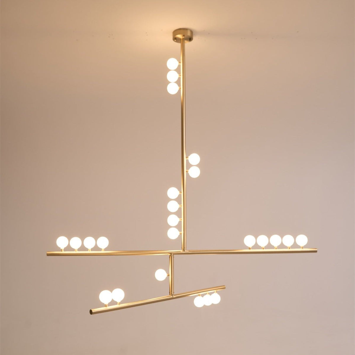 Eurzoris Lustre Linéaire Géométrique en Laiton