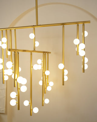 Eurzoris Lustre Linéaire Géométrique en Laiton