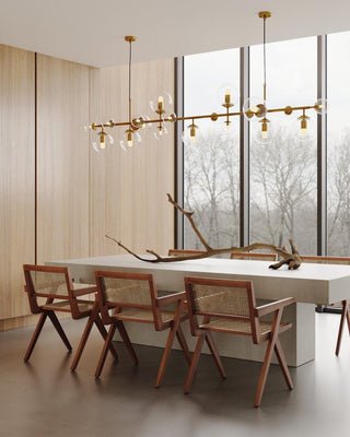 Solara Lustre Laiton Verre Globe
