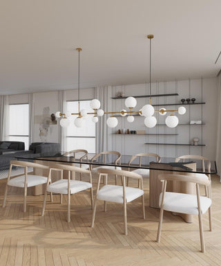 Solara Lustre Laiton Verre Globe