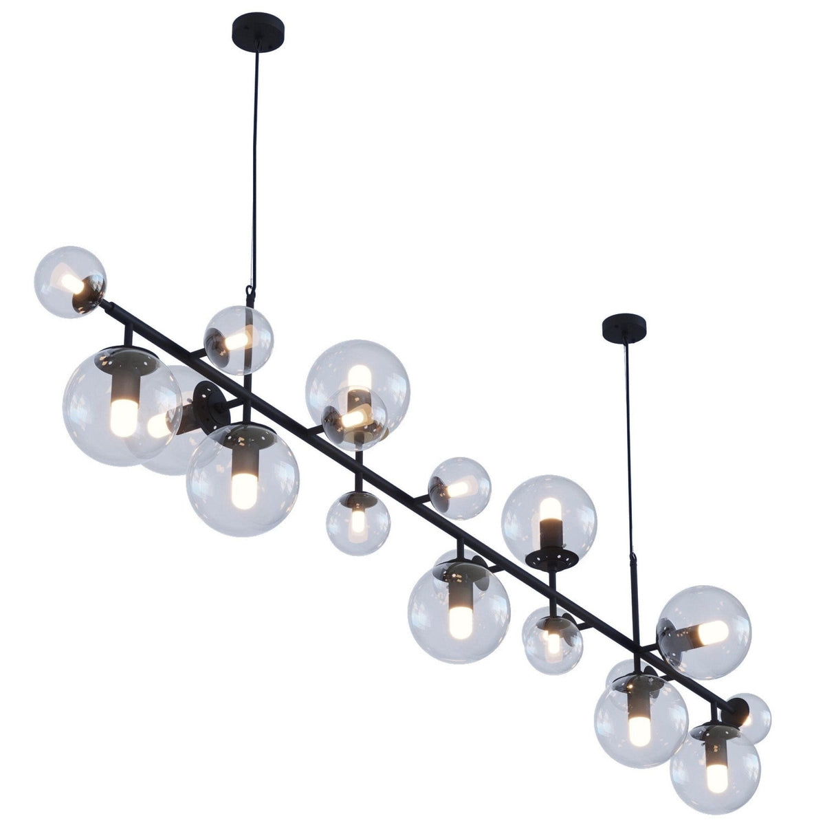 Ravessa Lustre Laiton Verre Globe