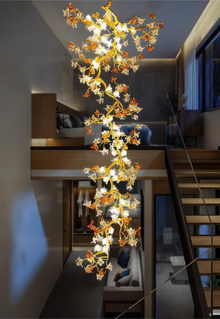 Aare Lustre Branche Érable Laiton Cristal