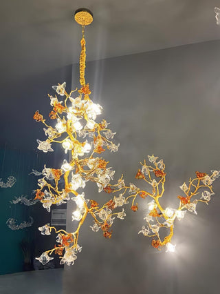 Aare Lustre Branche Érable Laiton Cristal