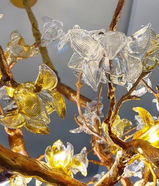 Aare Lustre Branche Érable Laiton Cristal