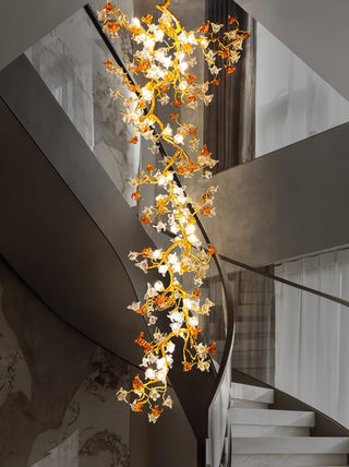 Aare Lustre Branche Érable Laiton Cristal