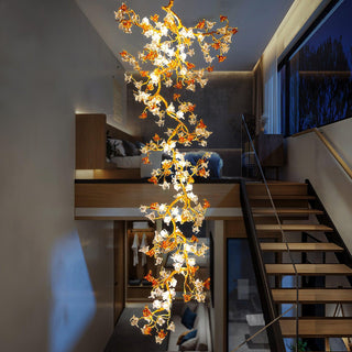 Aare Lustre Branche Érable Laiton Cristal