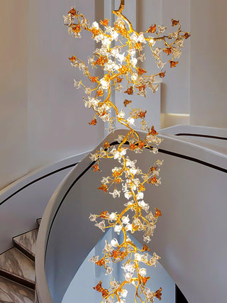 Aare Lustre Branche Érable Laiton Cristal
