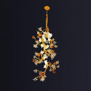 Aare Lustre Branche Érable Laiton Cristal
