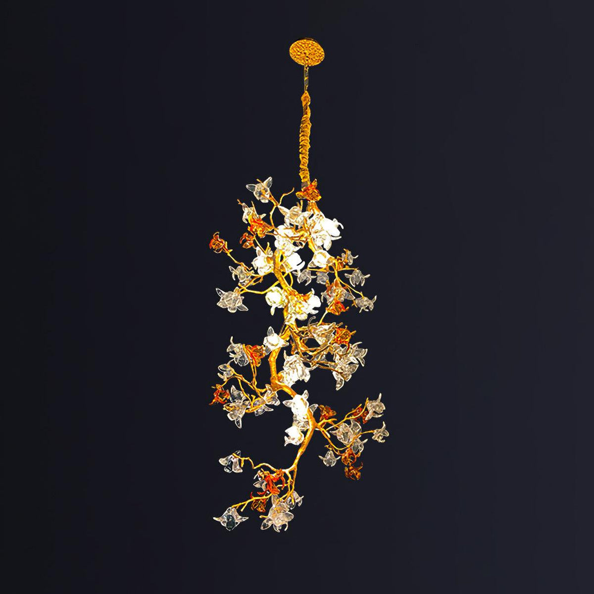 Aare Lustre Branche Érable Laiton Cristal