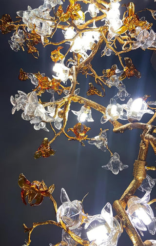 Aare Lustre Branche Érable Laiton Cristal