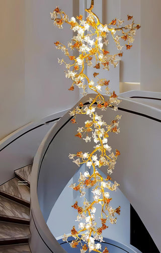 Aare Lustre Branche Érable Laiton Cristal