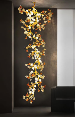Aare Lustre Branche Érable Laiton Cristal