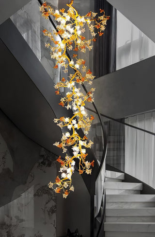 Aare Lustre Branche Érable Laiton Cristal