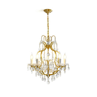 Cevinyra Postmodern Luxe Laiton Cristal Parchemins Lustre