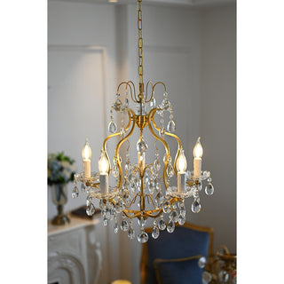 Cevinyra Postmodern Luxe Laiton Cristal Parchemins Lustre