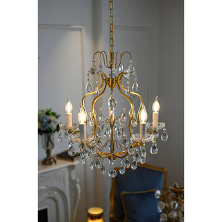 Cevinyra Postmodern Luxe Laiton Cristal Parchemins Lustre