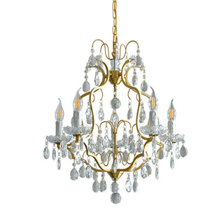 Cevinyra Postmodern Luxe Laiton Cristal Parchemins Lustre