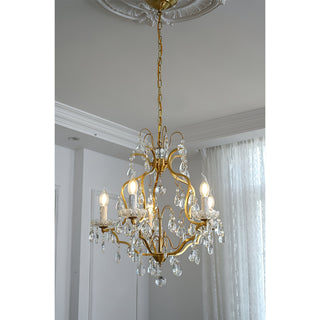Cevinyra Postmodern Luxe Laiton Cristal Parchemins Lustre
