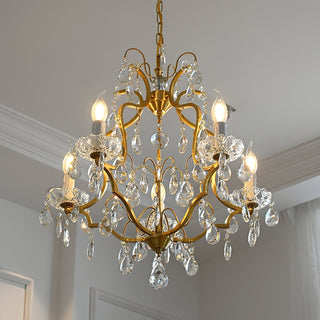 Cevinyra Postmodern Luxe Laiton Cristal Parchemins Lustre